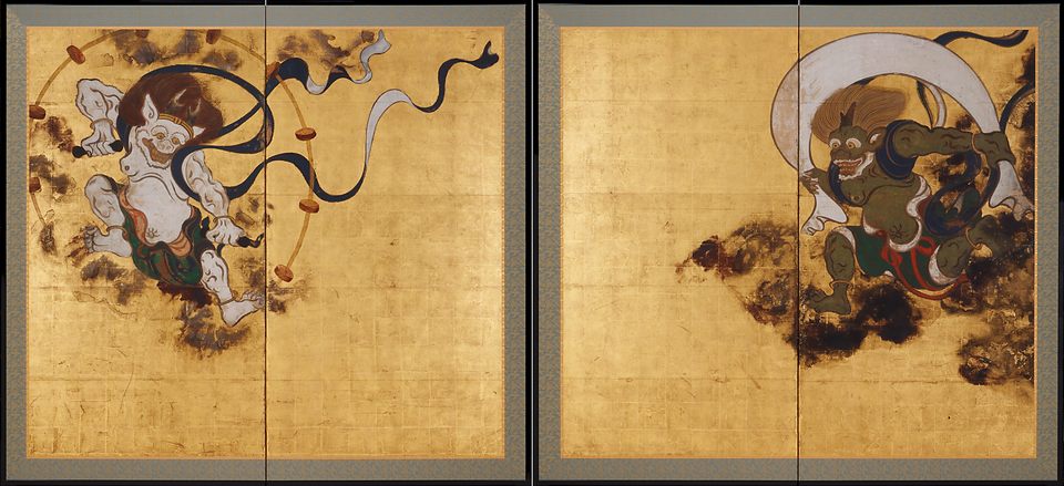 風神雷神図屏風(俵屋宗達)